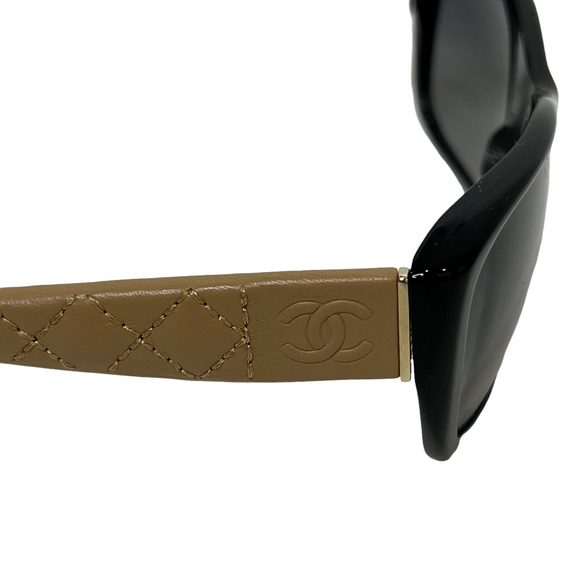 Chanel Square Sunglasses Brown Band Quilted Leather Gradient 5201-Q c.501/T3 - Picture 6 of 8